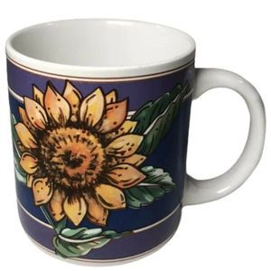 K.I.C. SUNFLOWER MUG Signed VINTAGE